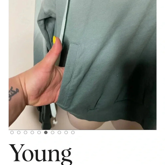 Young Fabulous And Broke Piper Ombré Hoodie Cowel Neck/Hoodie option Soft Green - Picture 4 of 6